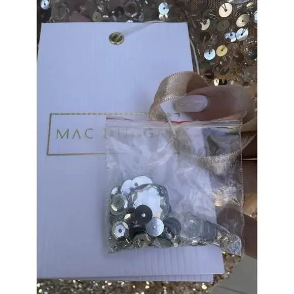 Mac Duggal 10977 Nude One Shoulder Asymmetric Sheer Hand Beaded Mini Dress Sz 12 - Picture 14 of 16